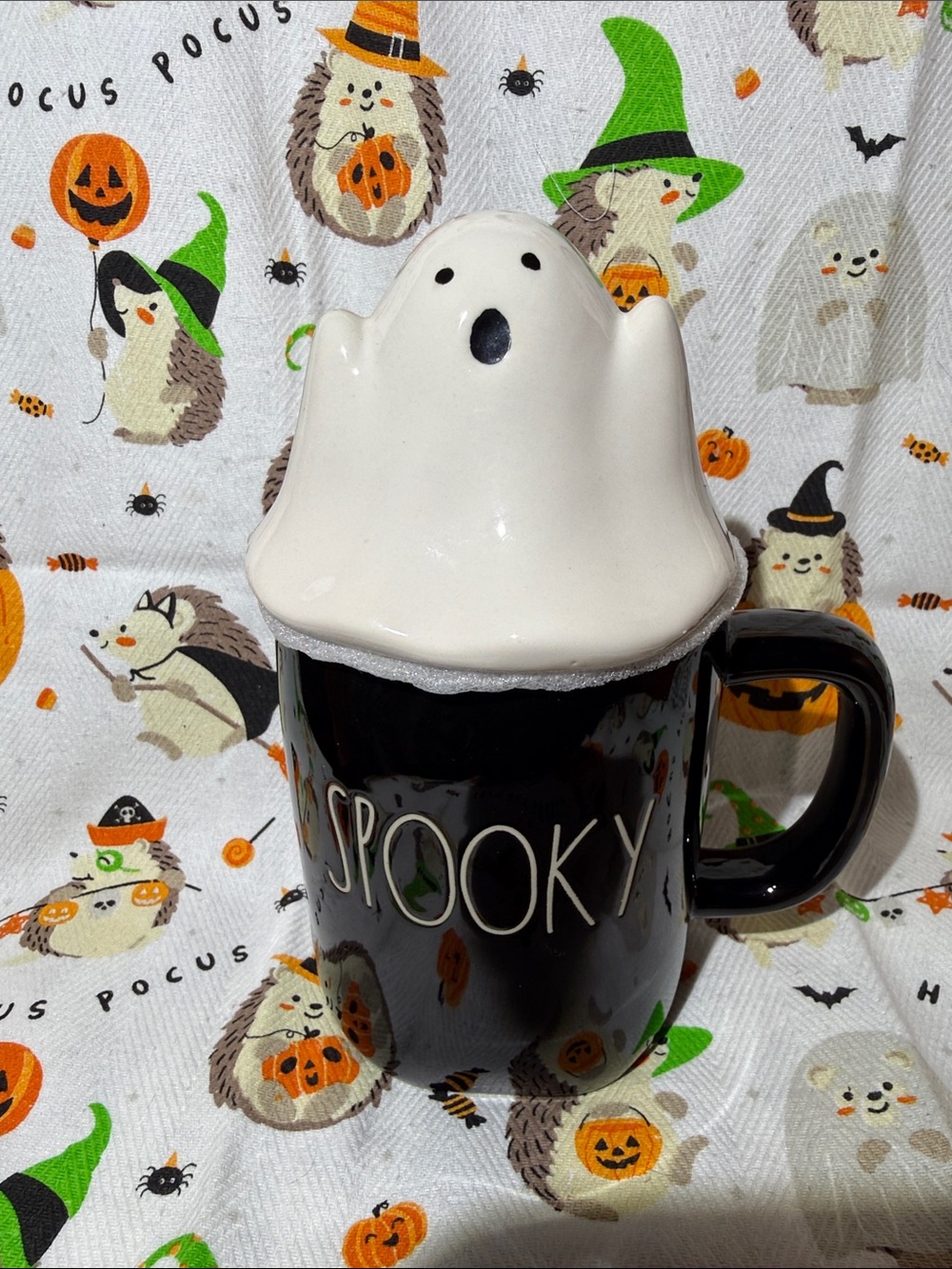 Rae Dunn Spooky Mug with Ghost Topper